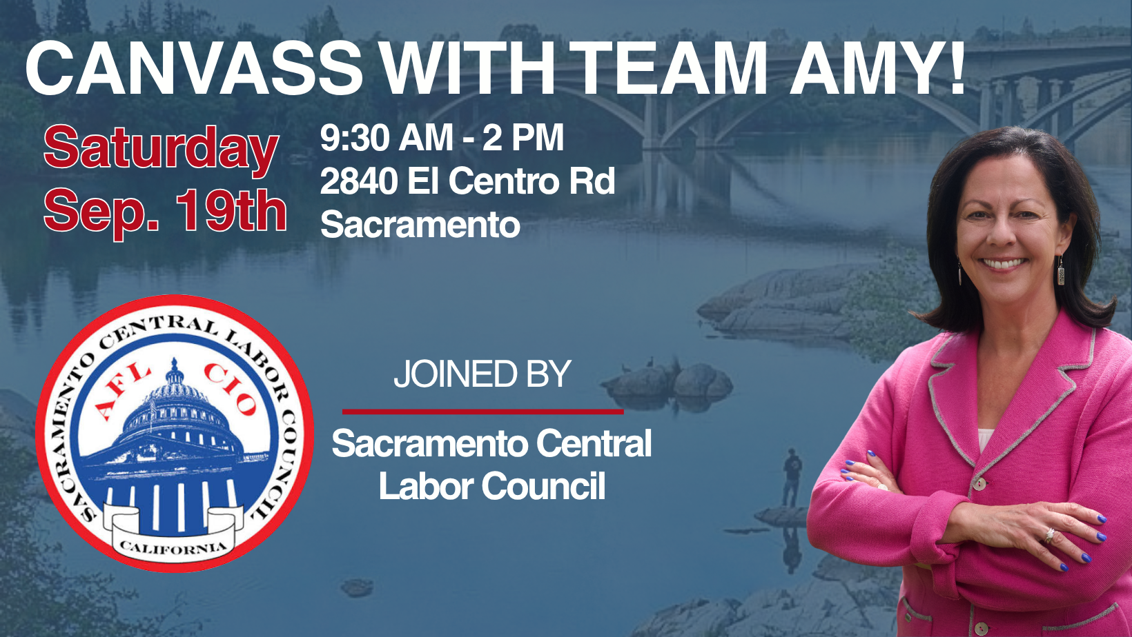 #TeamAmy Canvass with the Sacramento Central Labor Council image