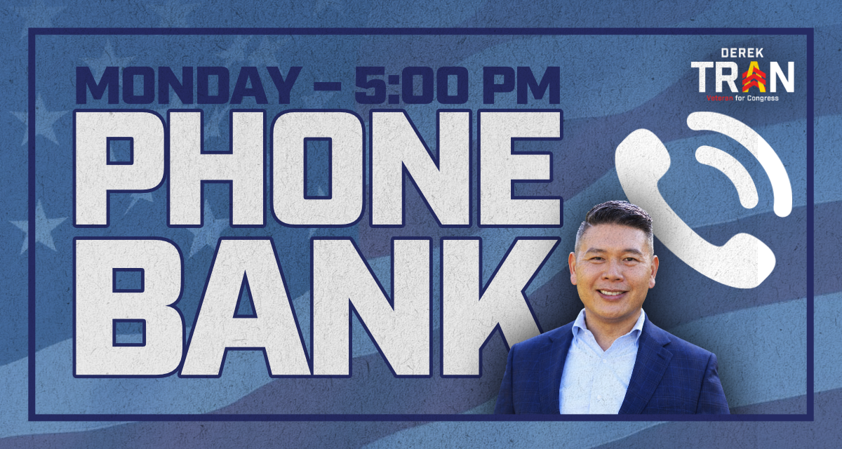 Take Back the House Phonebank / Re-Elect Derek Tran image