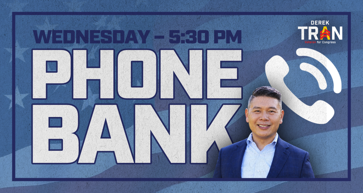 Take Back the House Phonebank / Re-elect Derek Tran image