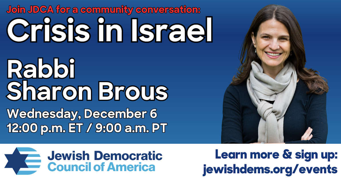 JDCA Community Conversation: Crisis in Israel with Rabbi Sharon Brous ...