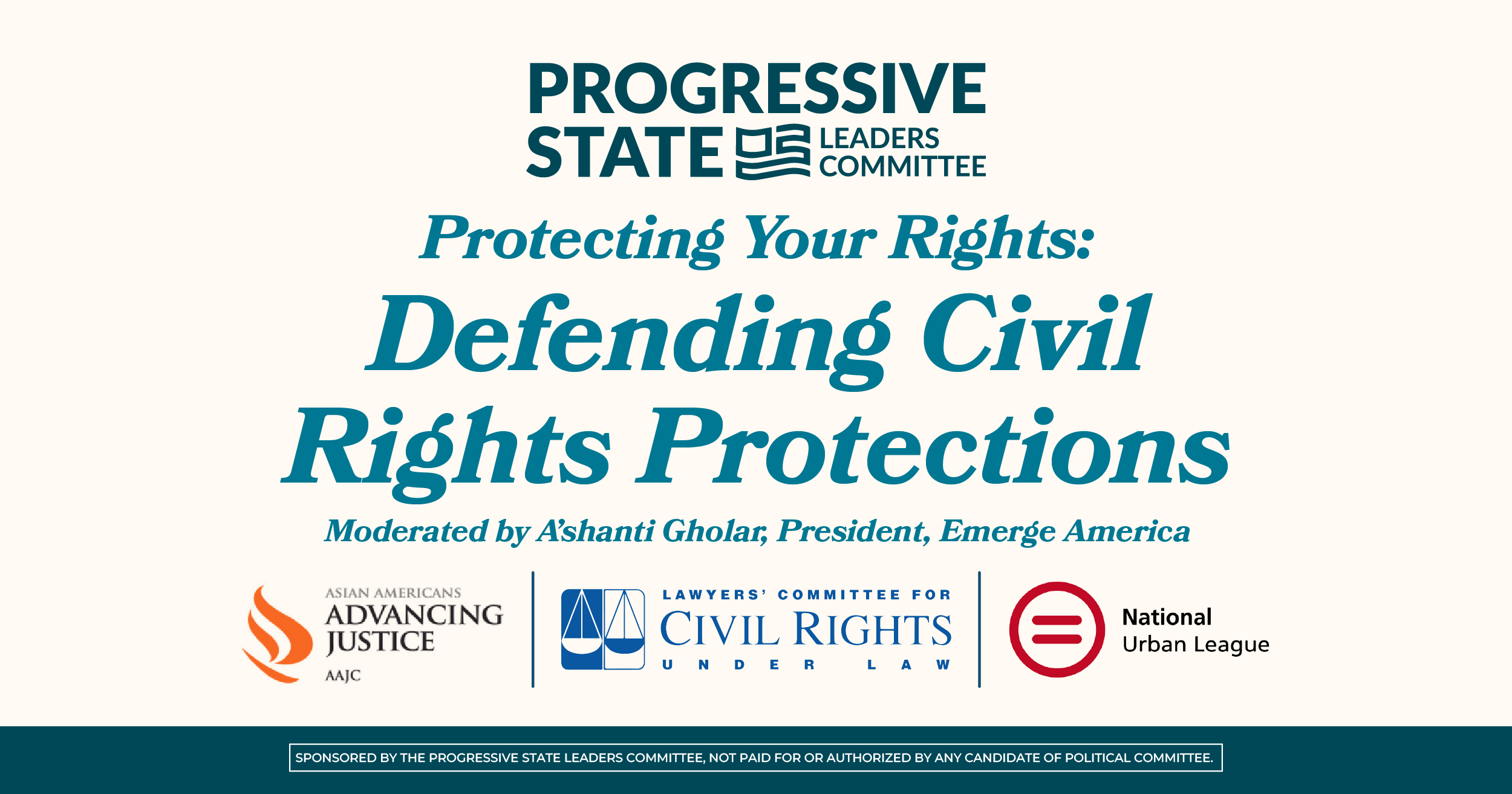 Virtual Town Hall: Protecting Your Rights: Defending Civil Rights Protections organized by Progressive State Leaders Committee