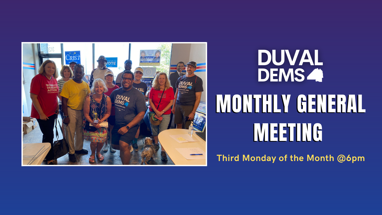Duval Dems Monthly General Meeting