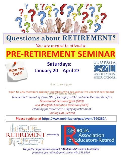 GAE-Retired Pre-Retirement Seminar · Georgia Association of Educators