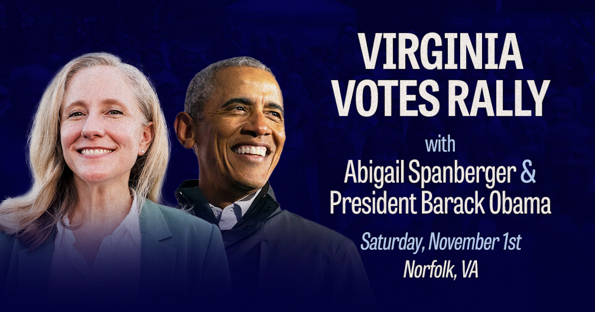 Virginia Votes Rally with Abigail Spanberger and Barack Obama in ...