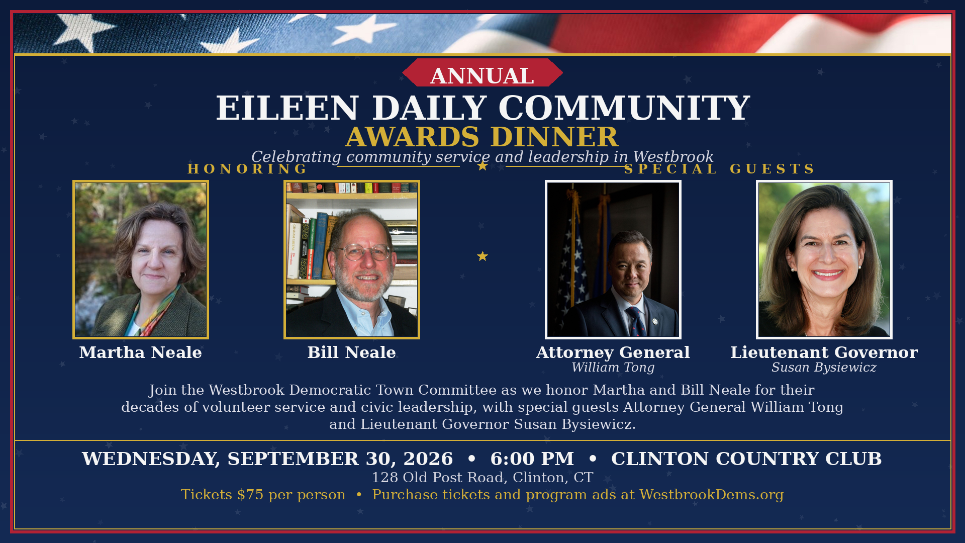 2026 Westbrook Dems Eileen Daily Community Awards Dinner image