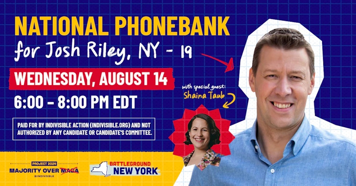 Phonebank for Josh Riley · Mobilize