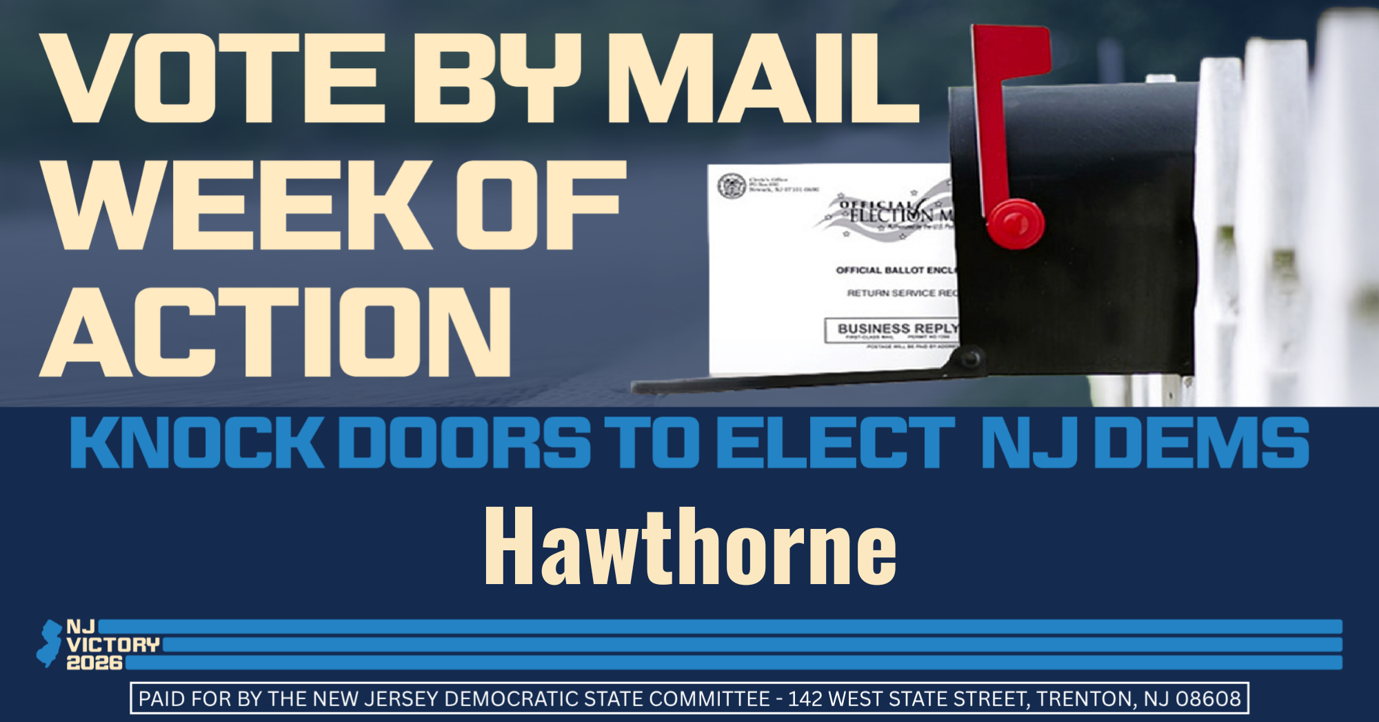 Knock Doors in Upper Passaic County - HAWTHORNE - for New Jersey Democrats image