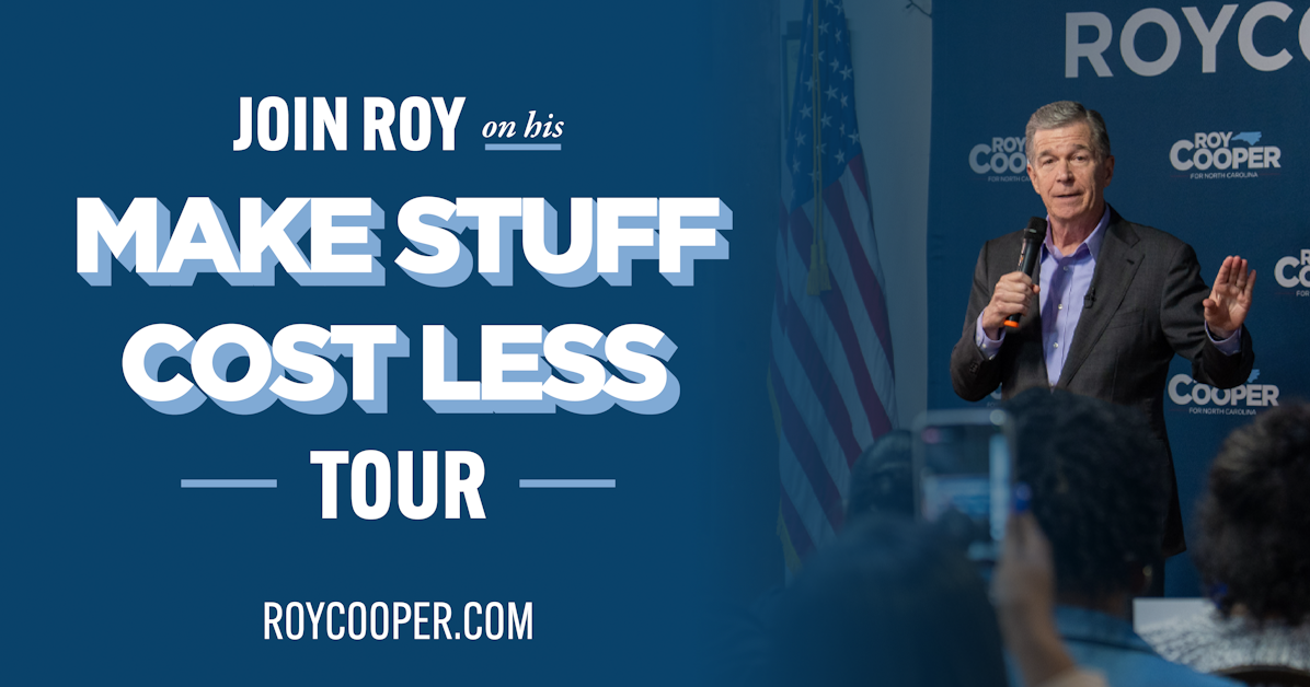 Join Governor Cooper in Rocky Mount on his Make Stuff Cost Less ...