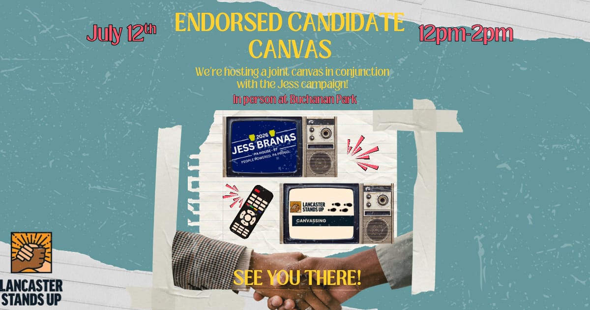 Lancaster Stands Up Canvas for Jess Branas!