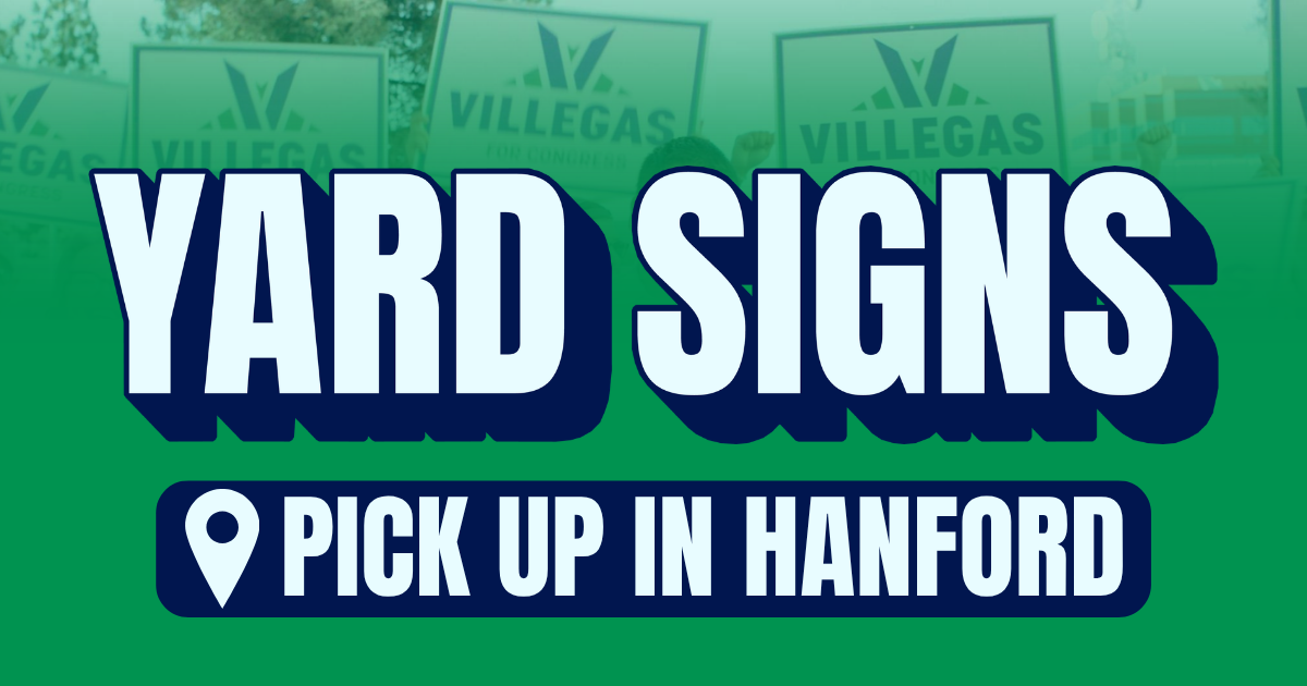 Get Your Randy Villegas Yard Sign NOW in Hanford! image