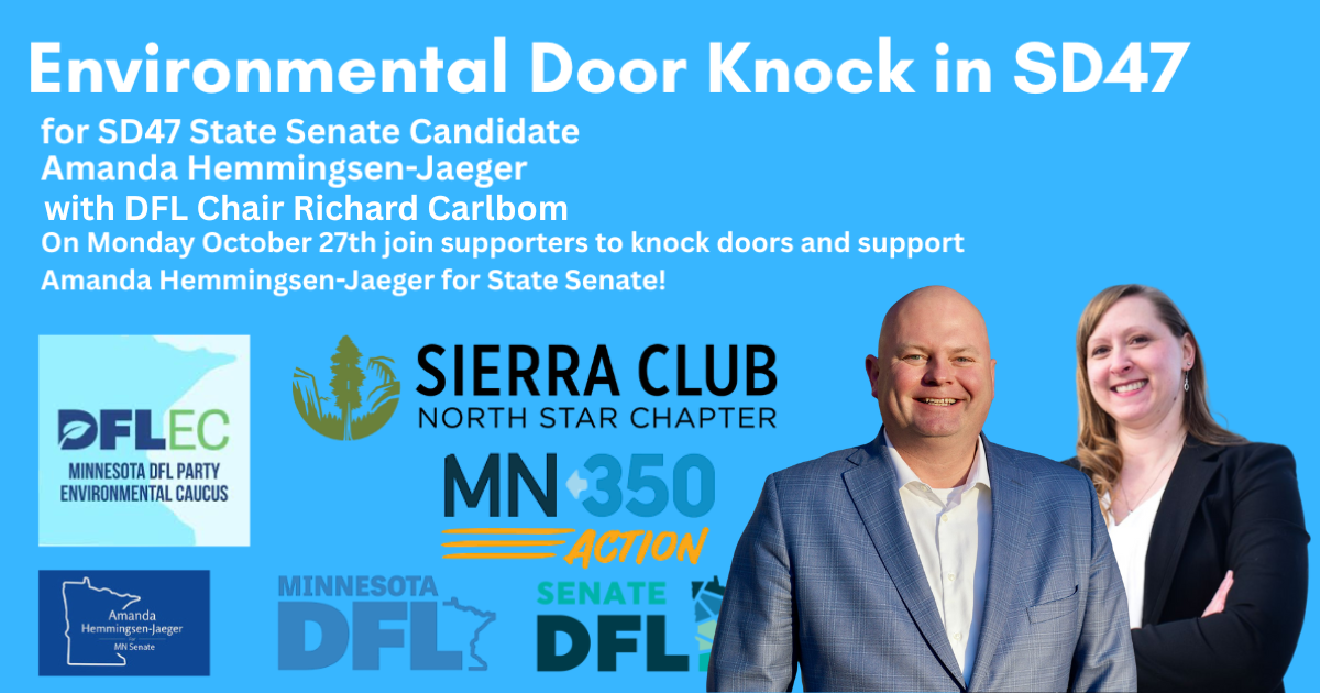 Environmental Door Knock in SD47 with Richard Carlbom! organized by Minnesota DFL