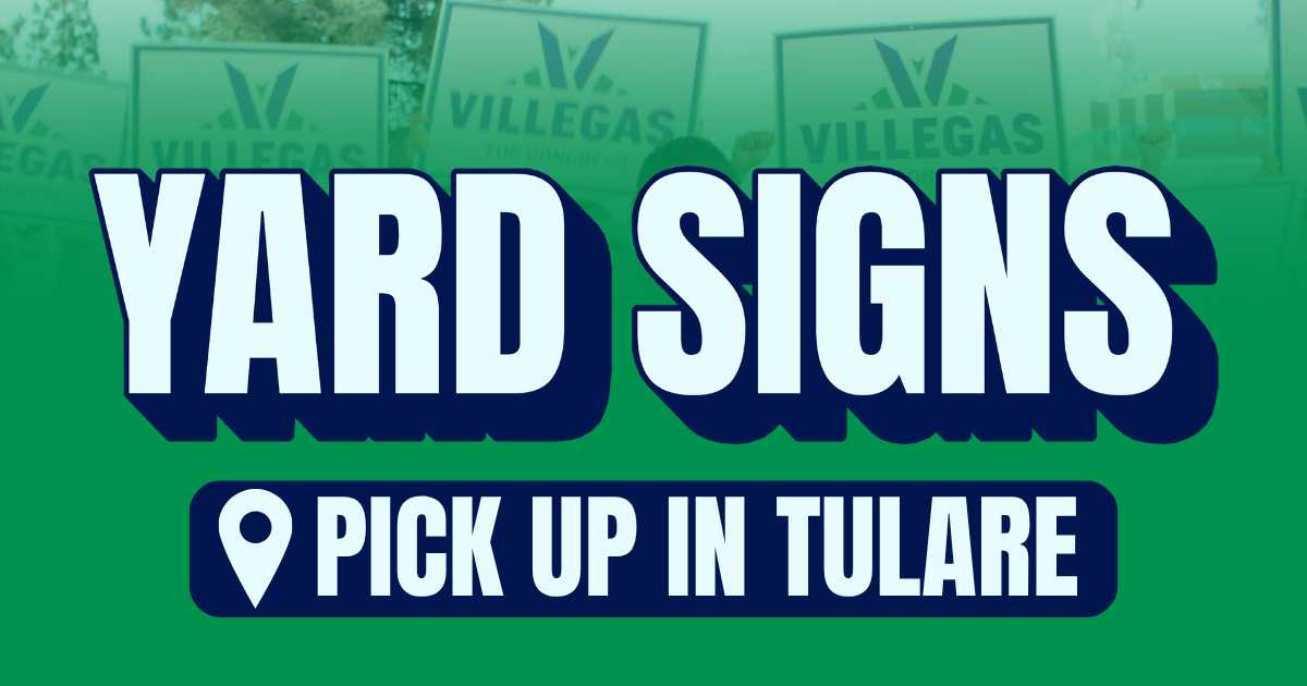Get Your Randy Villegas Yard Sign NOW in Tulare! image