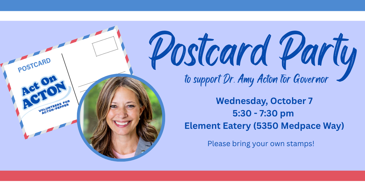 Postcard Party for Dr. Amy Acton