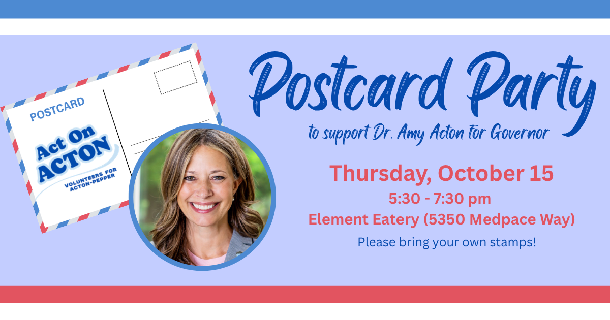 Postcard Party for Dr. Amy Acton