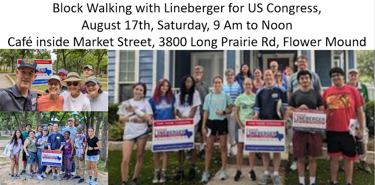 Block Walking for Lineberger for US Congress (Saturday, August 17th ...