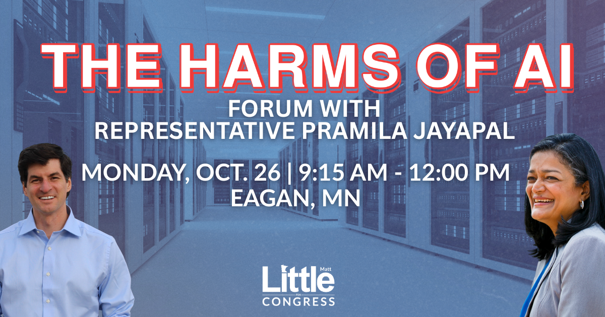 Forum w/ U.S. Rep. Pramila Jayapal and Matt Little on The Harms of AI