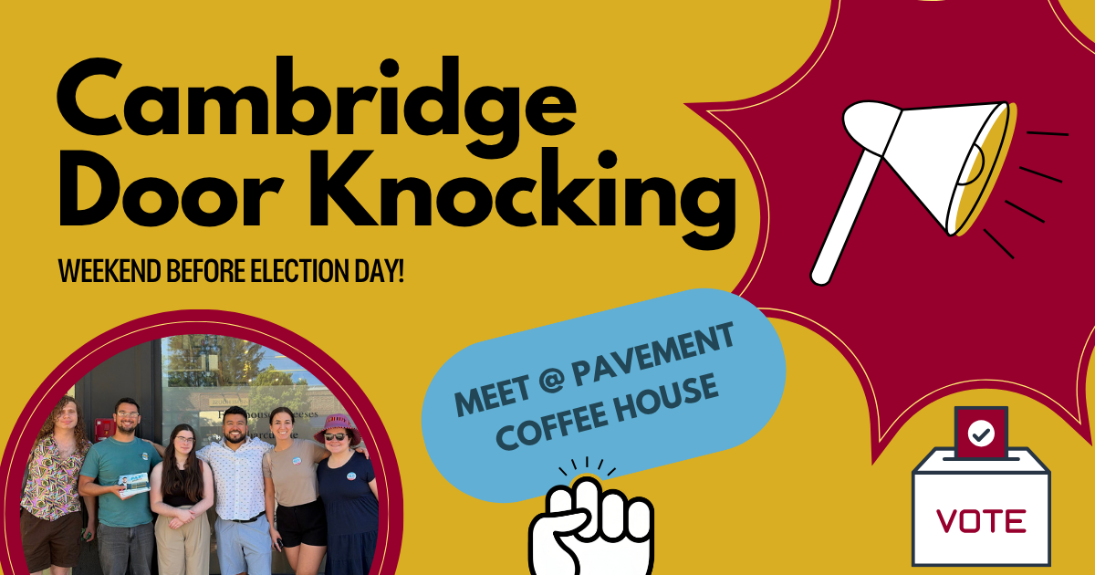 Big Cambridge Canvass - Weekend Before Election Day! image