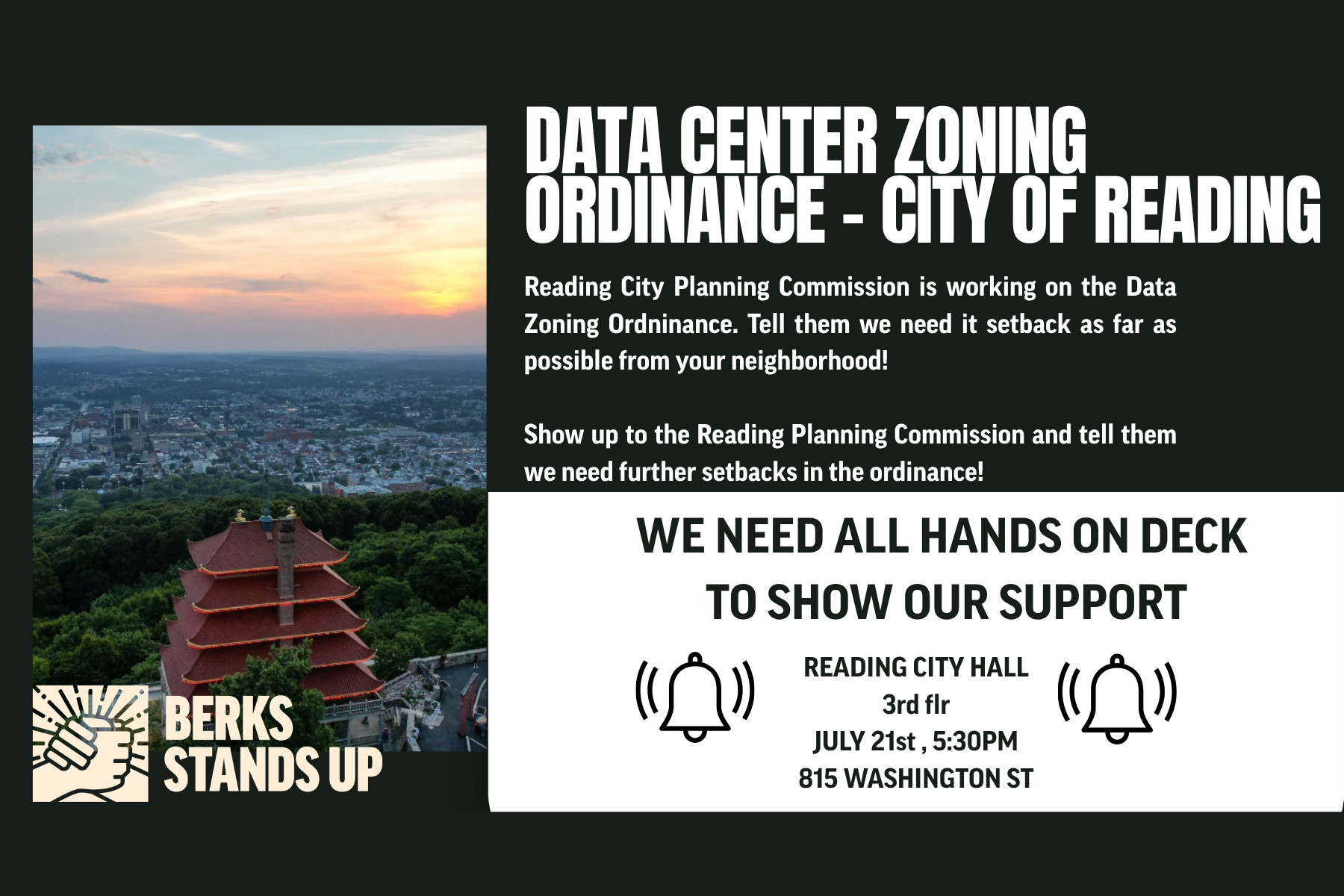 READING CITY PLANNING COMMISSION MEETING: SAY NO TO DATA CENTERS