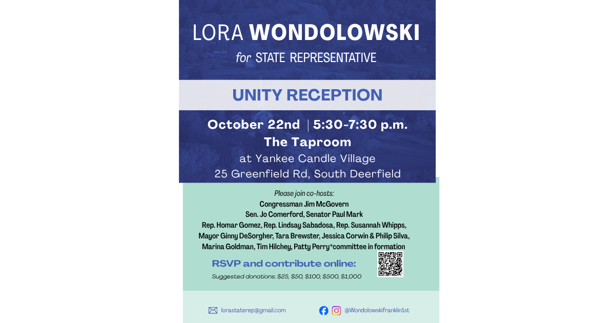 Unity Reception for Lora Wondolowski for State Rep! image