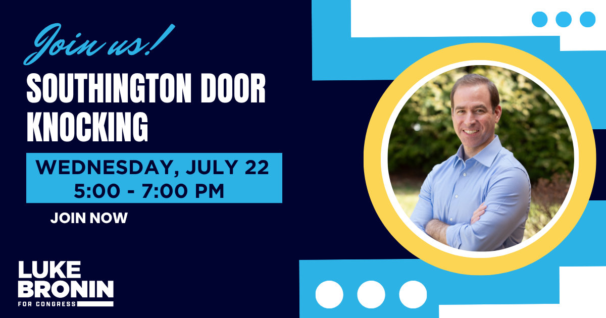 Southington Door Knocking - Luke Bronin for Congress image