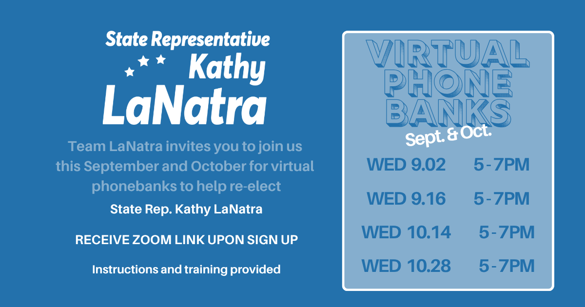 Phone bank with Team LaNatra in September & October! VIRTUAL image