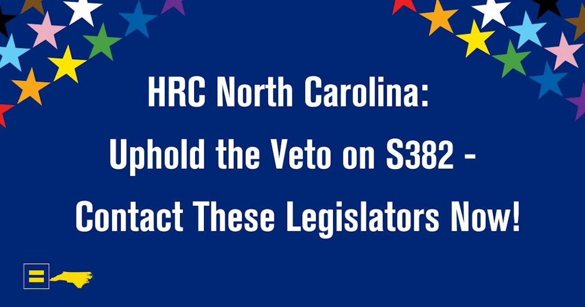 NC, Uphold the Veto on S382: Contact These Legislators Now! · Mobilize