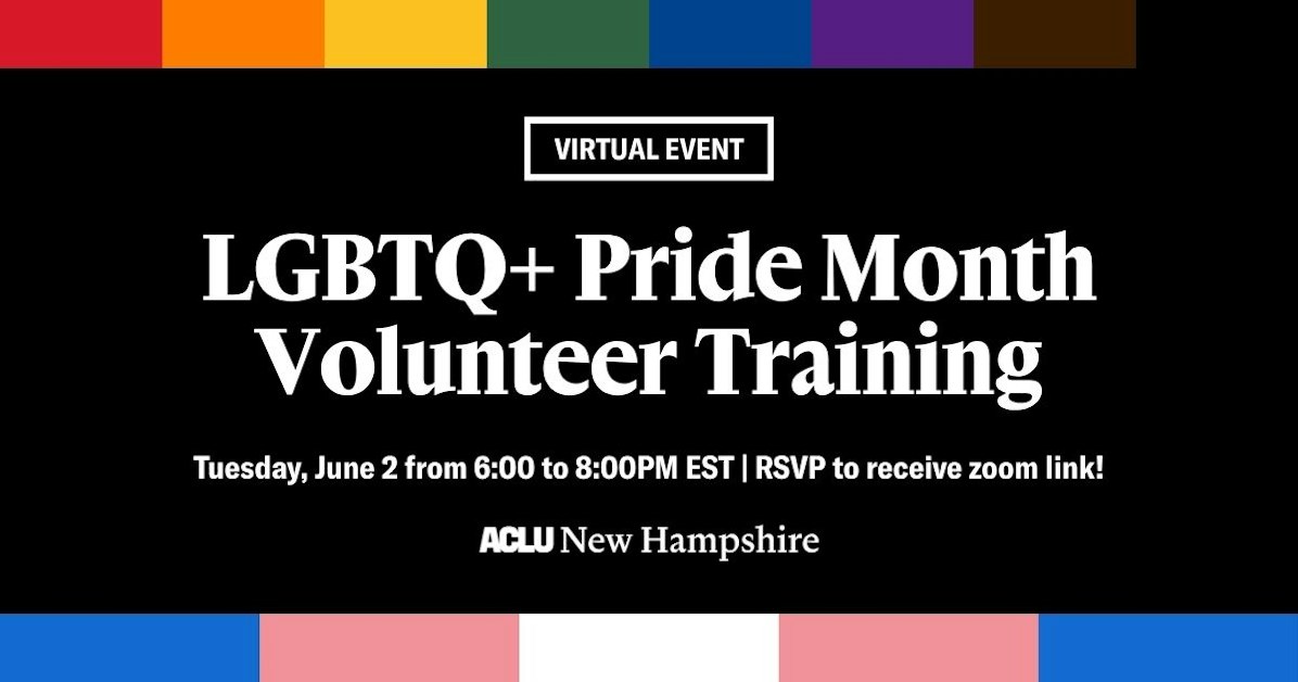 LGBTQ+ Pride Month Volunteer Training (Virtual) · American Civil ...
