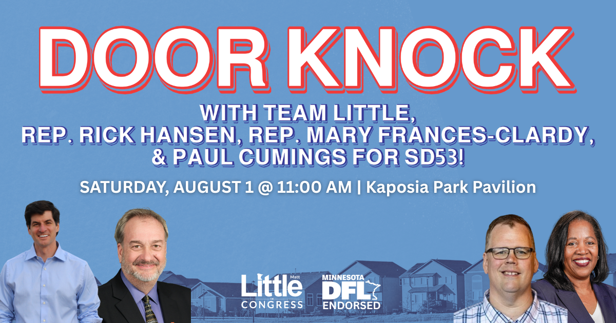 Joint Doorknock! Team Little with Rick Hansen, Mary Frances Clardy & Paul Cumings