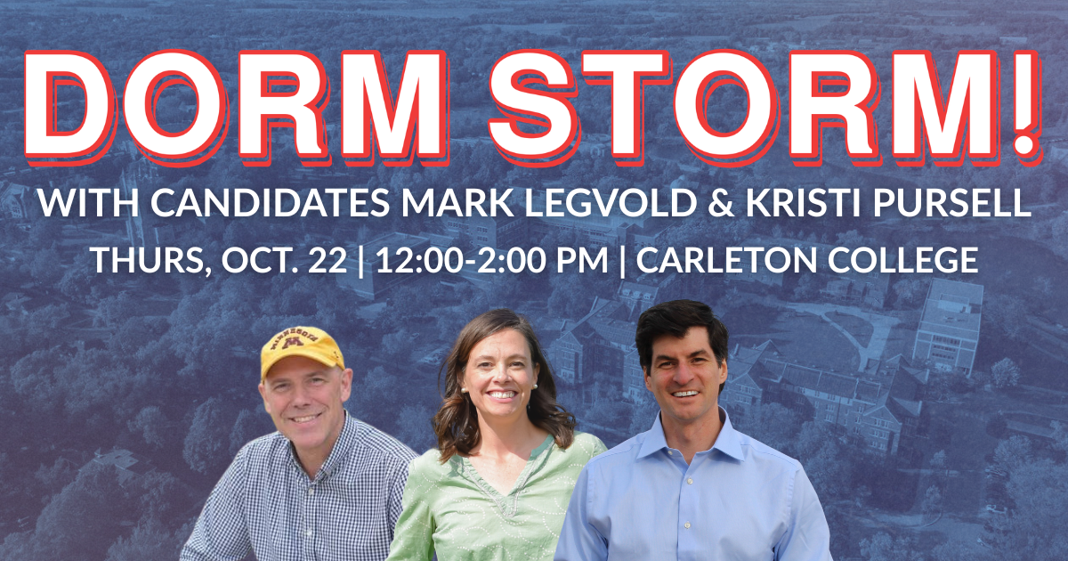 Dorm Storm at Carleton for Matt Little, Mark Legvold & Kristi Pursell