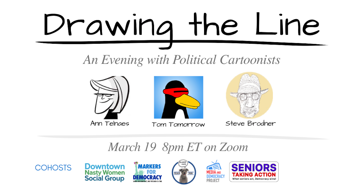 Drawing the Line: An Evening with Political Cartoonists · Markers For Democracy