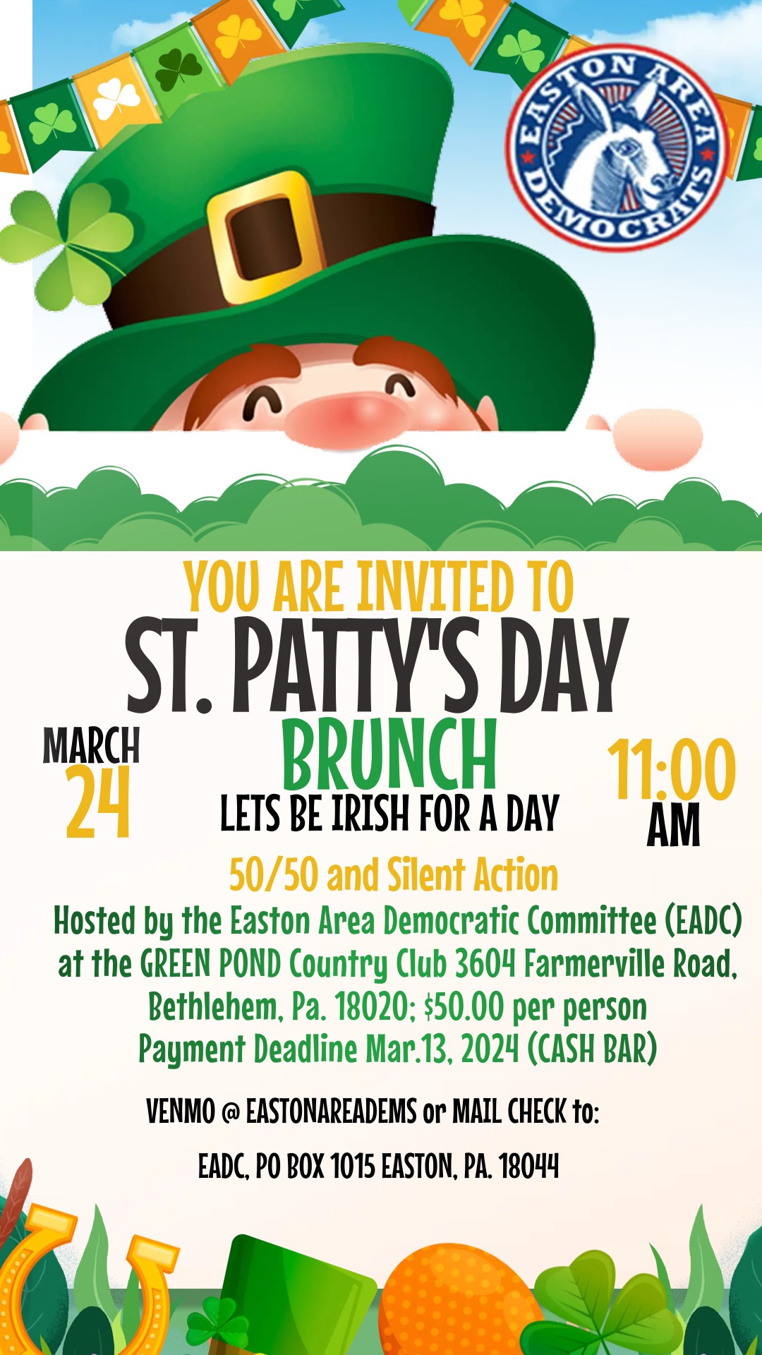 St. Patrick s Brunch w Easton Area Dems Mobilize