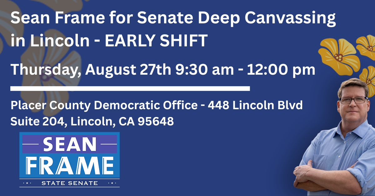 Sean Frame for Senate Thursday Lincoln Canvassing - 8.27.26 - EARLY SHIFT image