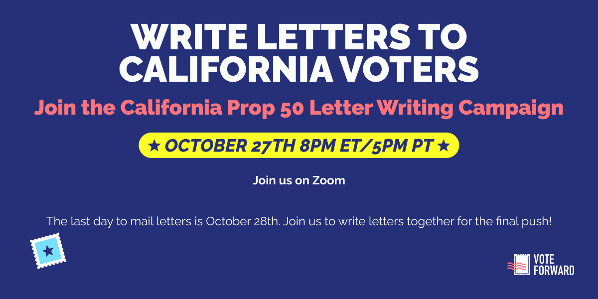 Write Letters to California Voters · Vote Forward