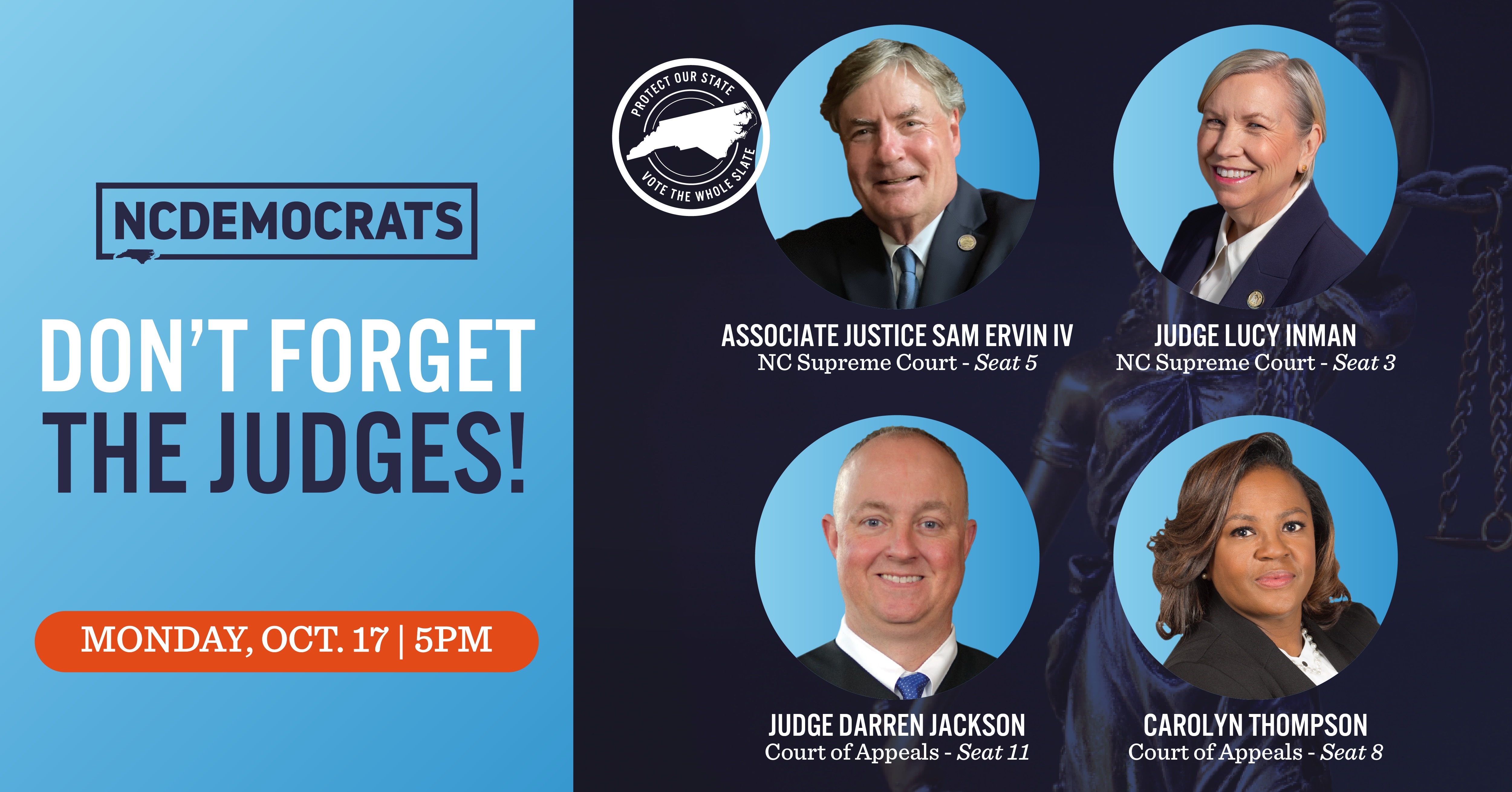 Don't Forget The Judges · North Carolina Democrats