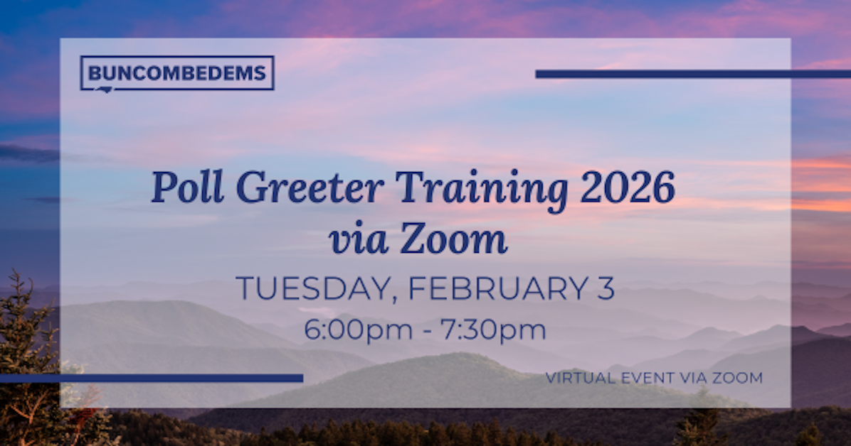 Poll Greeter Training 2026 via Zoom · Buncombe Democratic Party