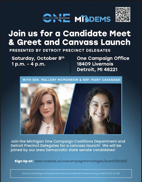 Detroit Precinct Delegates Present Candidate Meet & Greet and Canvass