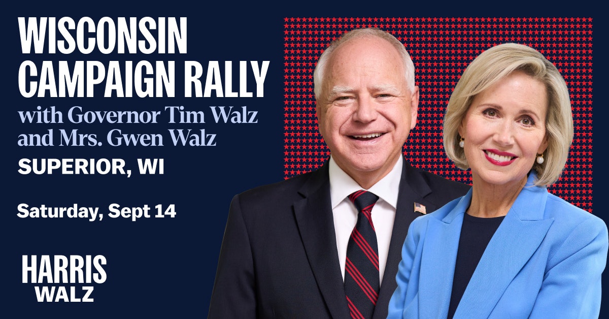 Rally with Gov. Tim Walz in Superior! · Mobilize