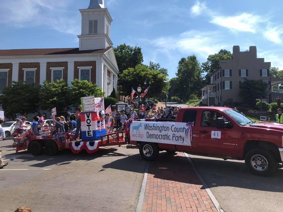 WCDP Float in the Jonesborough Days Parade - Walkers organized by Washington County TN Democratic Party
