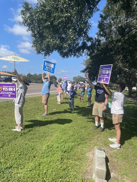 SIGN WAVING,FLAG WAVING PEP RALLY in North Sarasota - UTC AREA ...