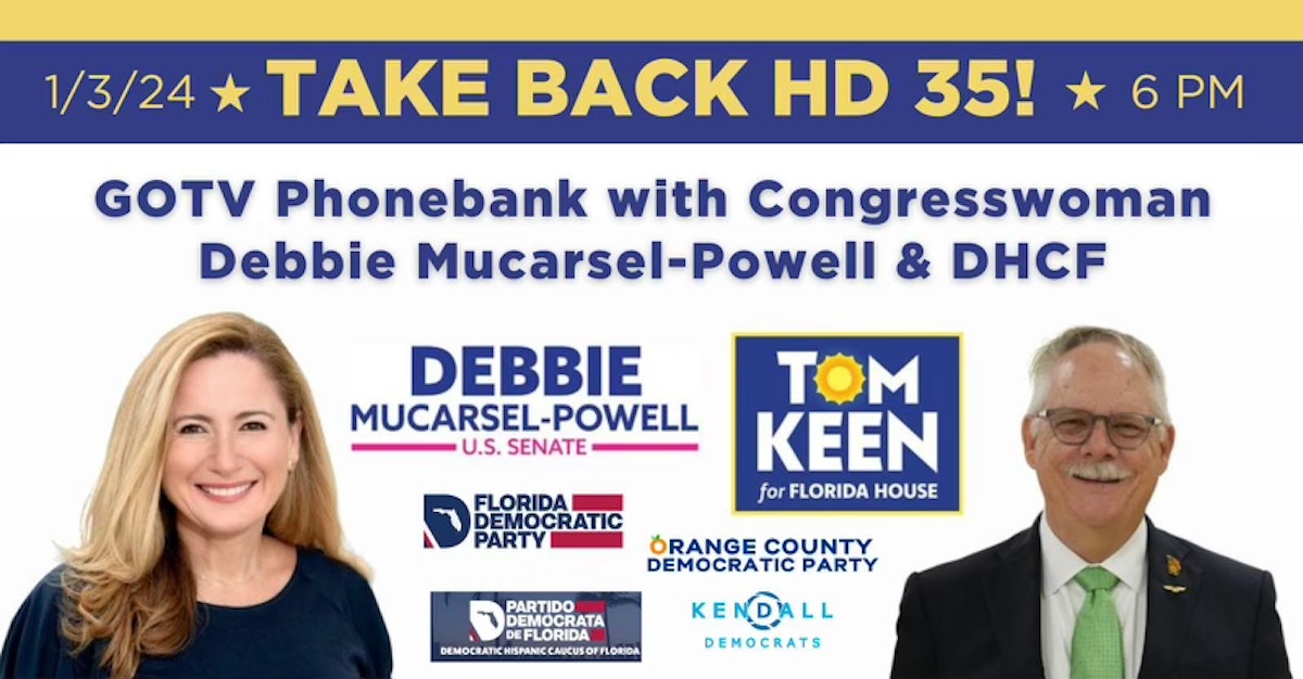 GOTV Phone Bank For Tom Keen With Congresswoman Debbie Mucarsel Powell Gotv phone bank for tom keen with congresswoman debbie mucarsel powell