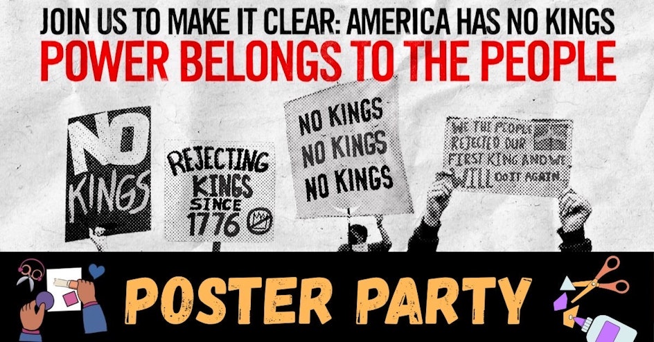 🖤✊ NO KINGS 2.0: Community Sign-Making Party ✊🤍 organized by Indivisible Northern Nevada