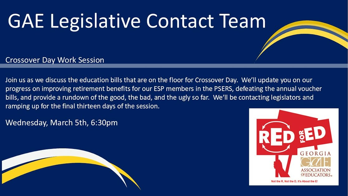 Legislative Contact Team Crossover Day Work Session · Georgia ...