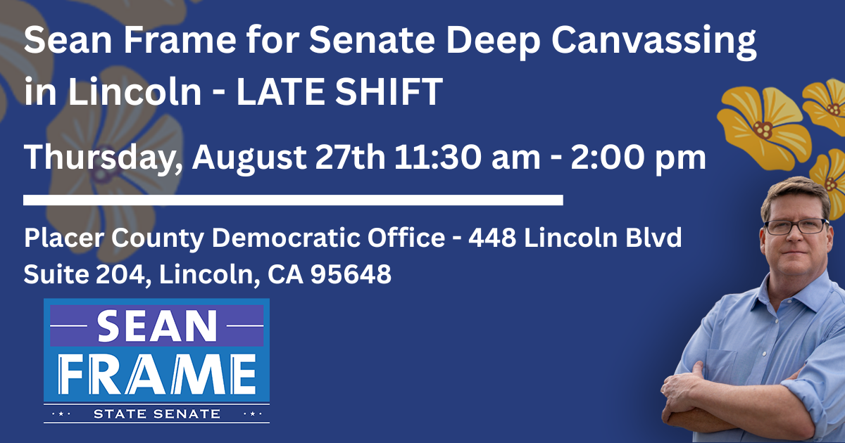 Sean Frame for Senate Thursday Lincoln Canvassing - 8.27.26 - LATE SHIFT image