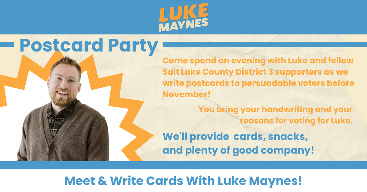 Join Luke Maynes for a Postcard Party