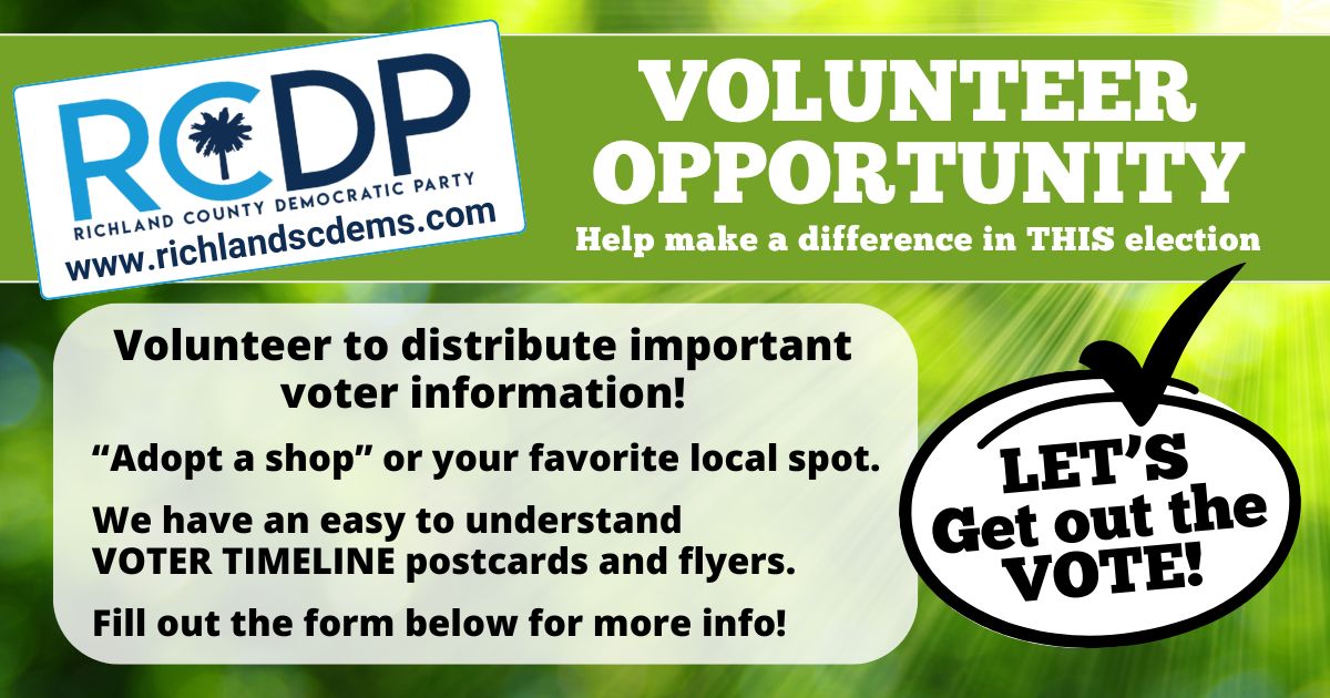 Volunteer to distribute IMPORTANT voter information! image