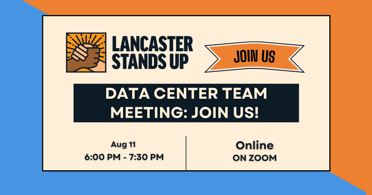 Lancaster Stands Up Data Center Team Open Meeting!