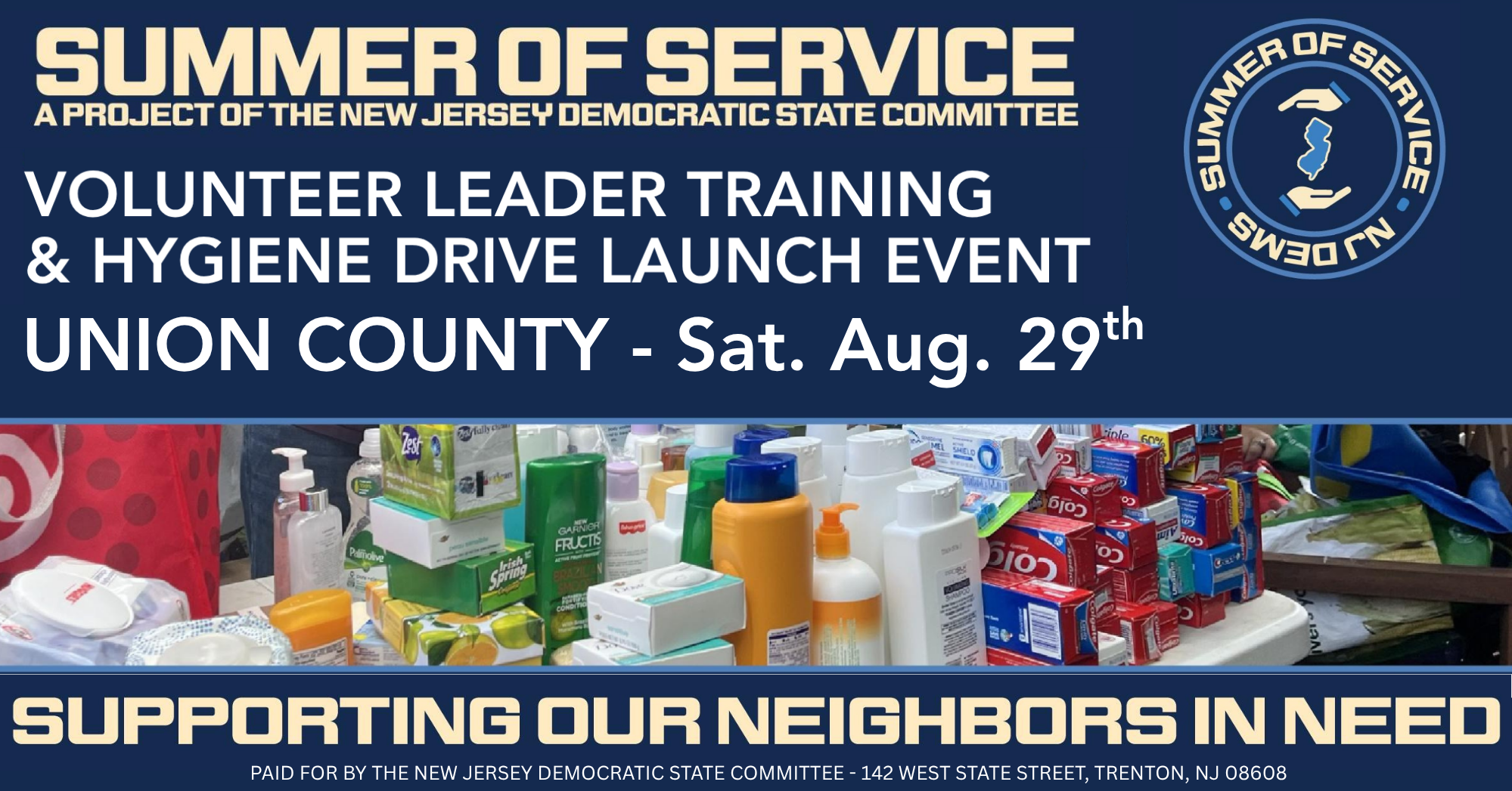 UNION COUNTY SUMMER OF SERVICE: Volunteer Leader Training & Hygiene Drive Kickoff Event image