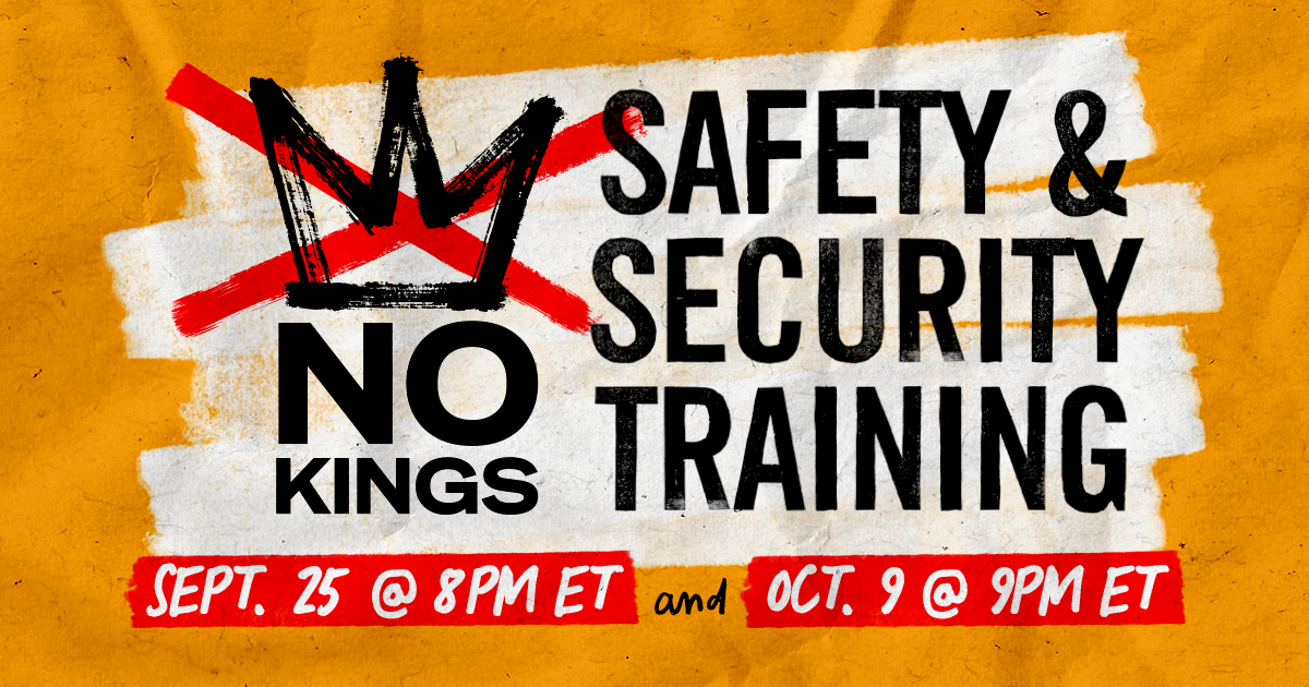 No Kings Safety and Security Training organized by MoveOn