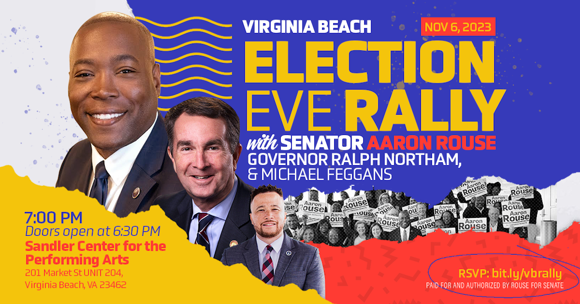 Virginia Beach Election Eve Rally with Gov. Ralph Northam, Aaron Rouse