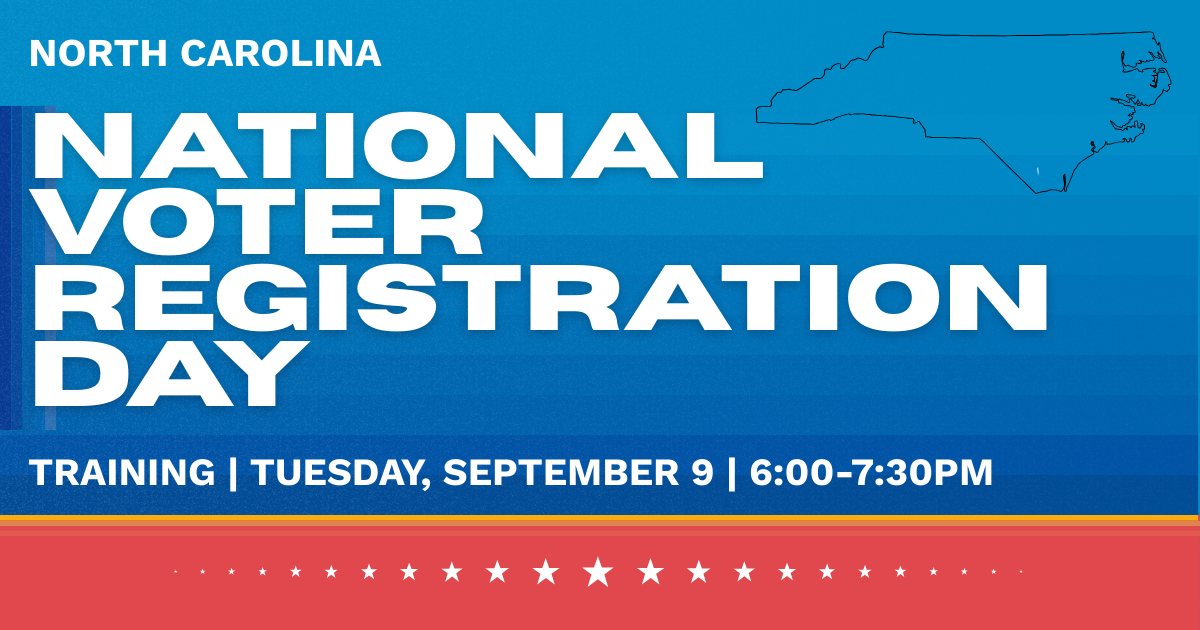 NC - National Voter Registration Day Training organized by Democracy North Carolina